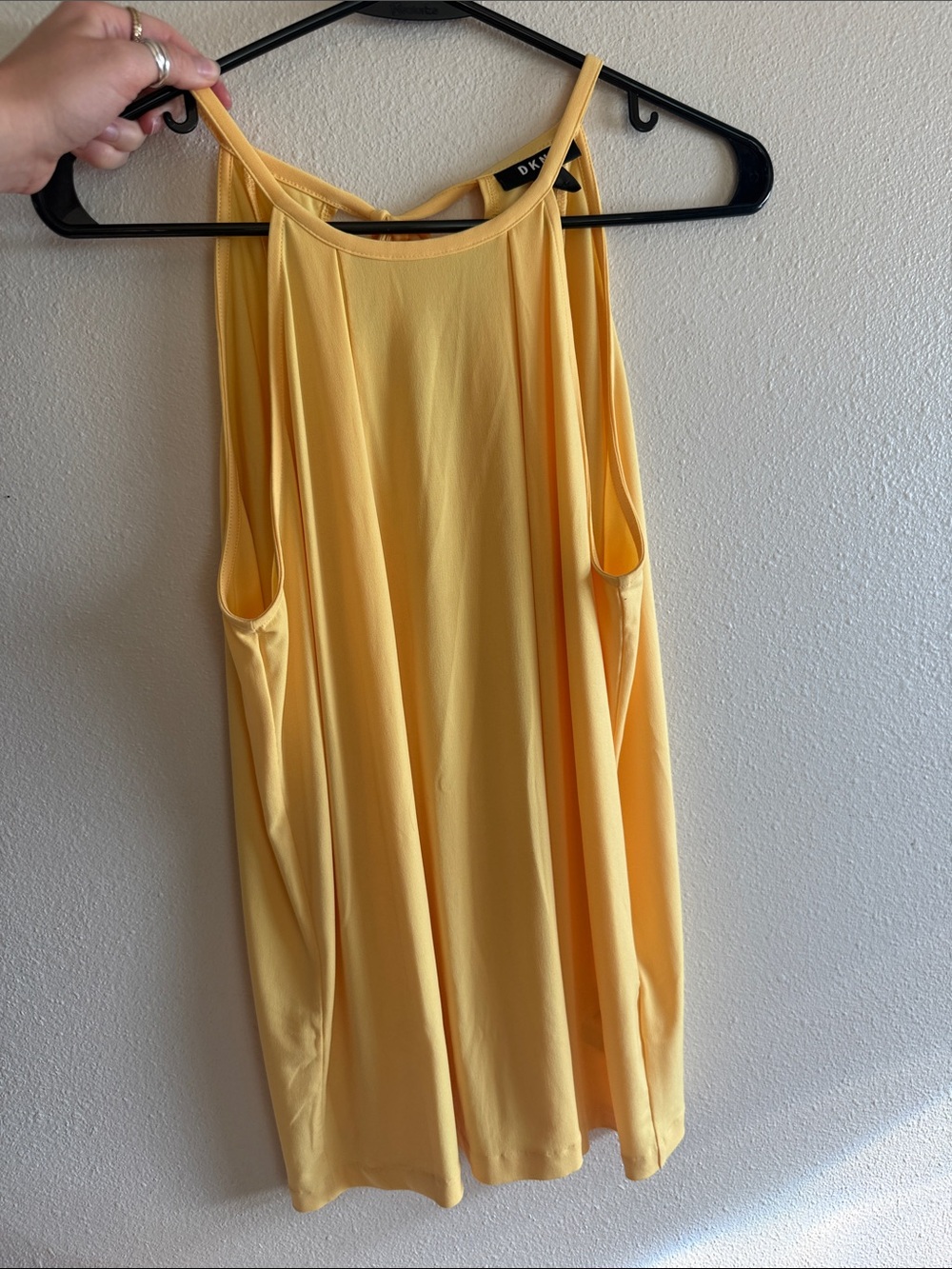 DKNY Yellow Sleeveless Halter Neck Blouse